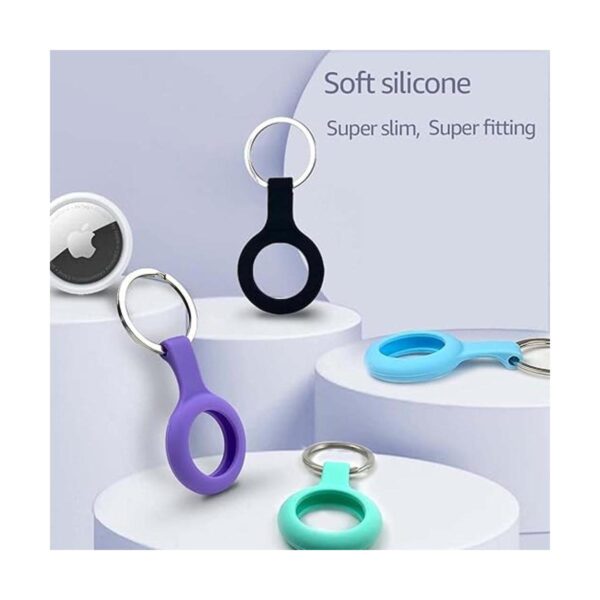 Paquete de 4 fundas de silicona para Airtags con llavero_2