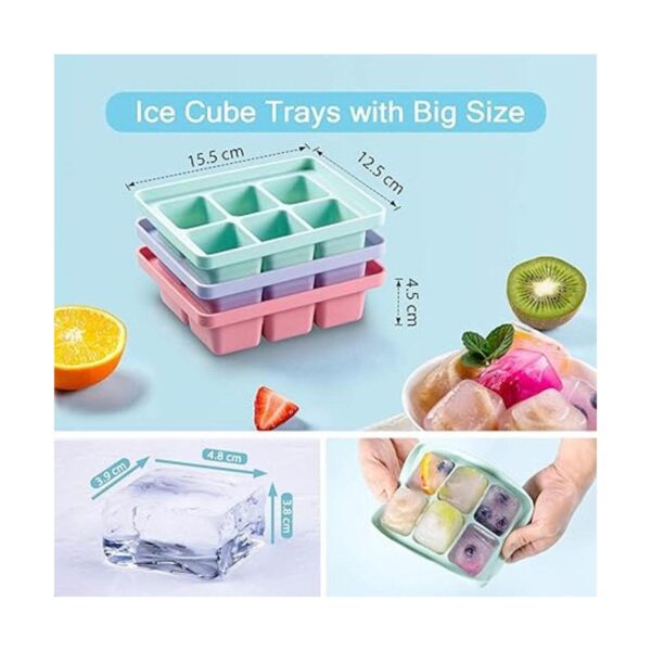 Theuwnee 3 bandejas para cubitos de hielo XL moldes de