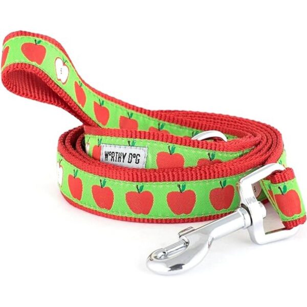 The Worthy Dog Correa de plomo de manzana roja de 5 pies_1
