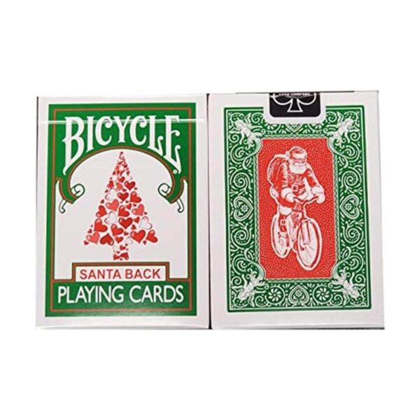 Bicycle Cartas de Papá Noel Rojo con Espalda Verde_1