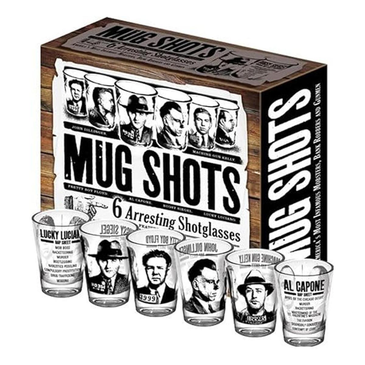 Juego de 6 piezas de vasos de chupito famosos de gángster