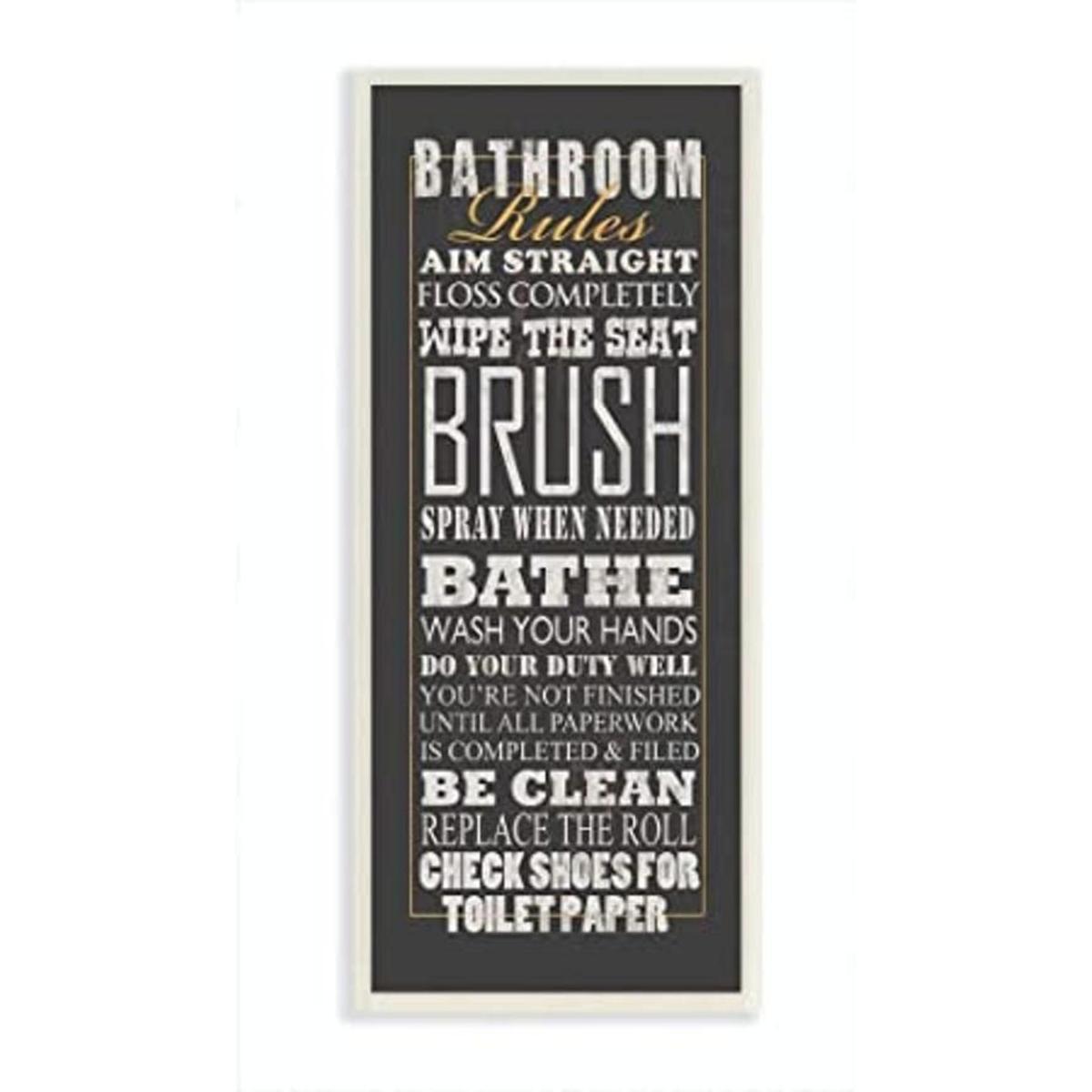 La Colección Stupell Home Decor blackroom Rules Typography