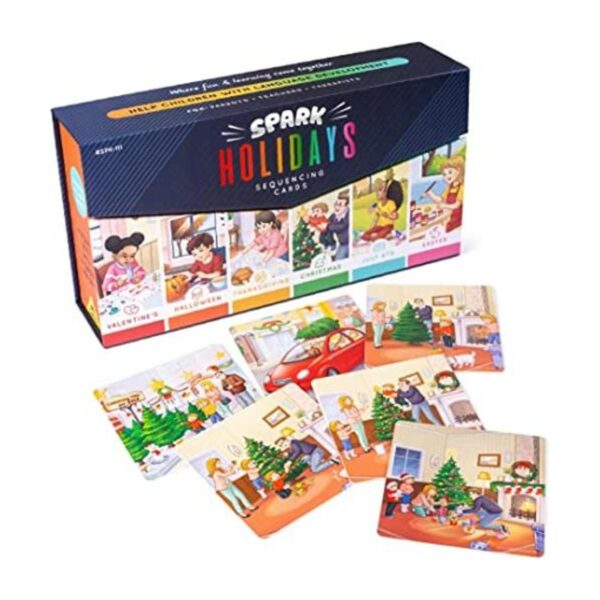 Tarjetas de cuentos navideños juego de secuencia