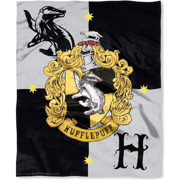 Harry Potter Hufflepuff House Crest Manta de seda al_1