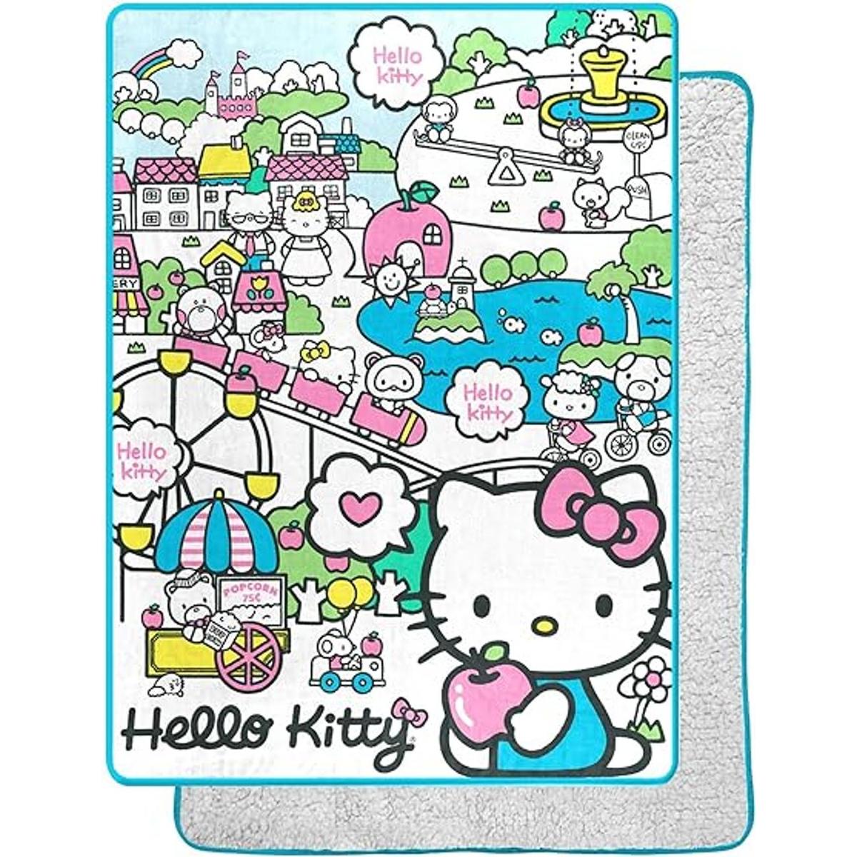 Northwest Hello Kitty My Cute World Manta de sherpa de