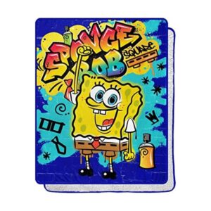 Northwest Spongebob Graffiti Bob Silk Touch Sherpa Manta_1