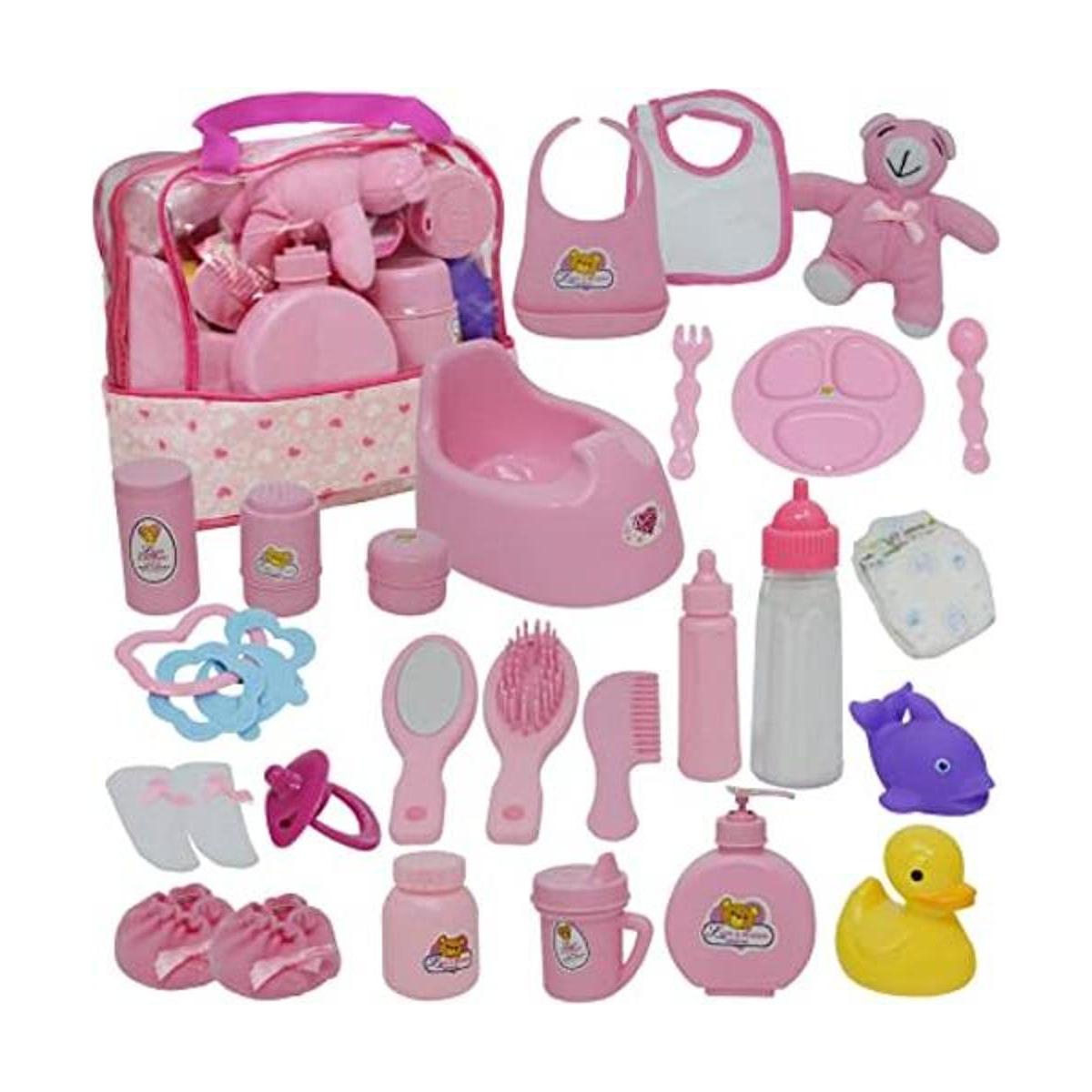 Juego de bolsa de pañales para muñeca set de alimentación