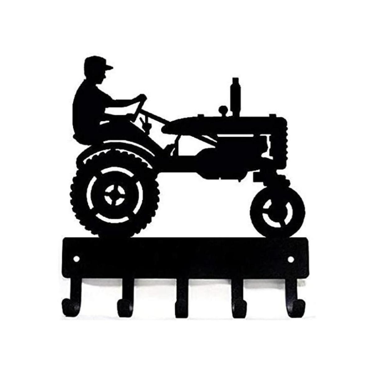 Farm Tractor with Farmer Key Rack Holder for Wall 6 inch