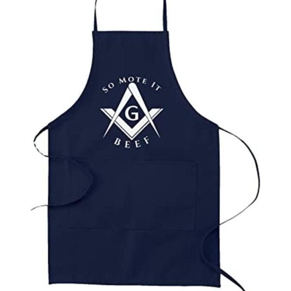 So Mote it Beef Masonic Delantal de cocina color azul_1