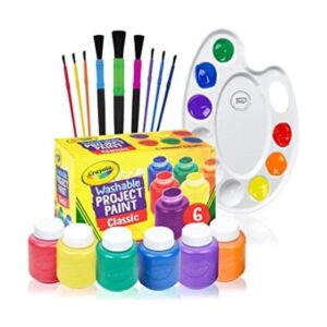 Pintura lavable para niños 6 unidades 9 pinceles paleta_1