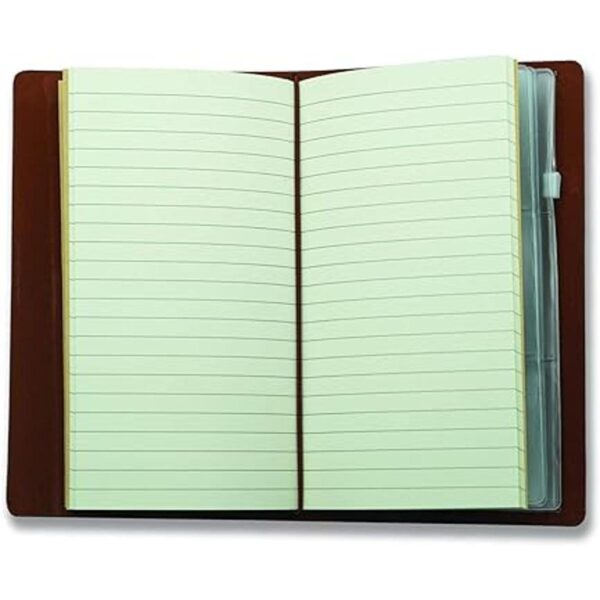 Diario cuadrado y brújula de cuero masónico marrón_2