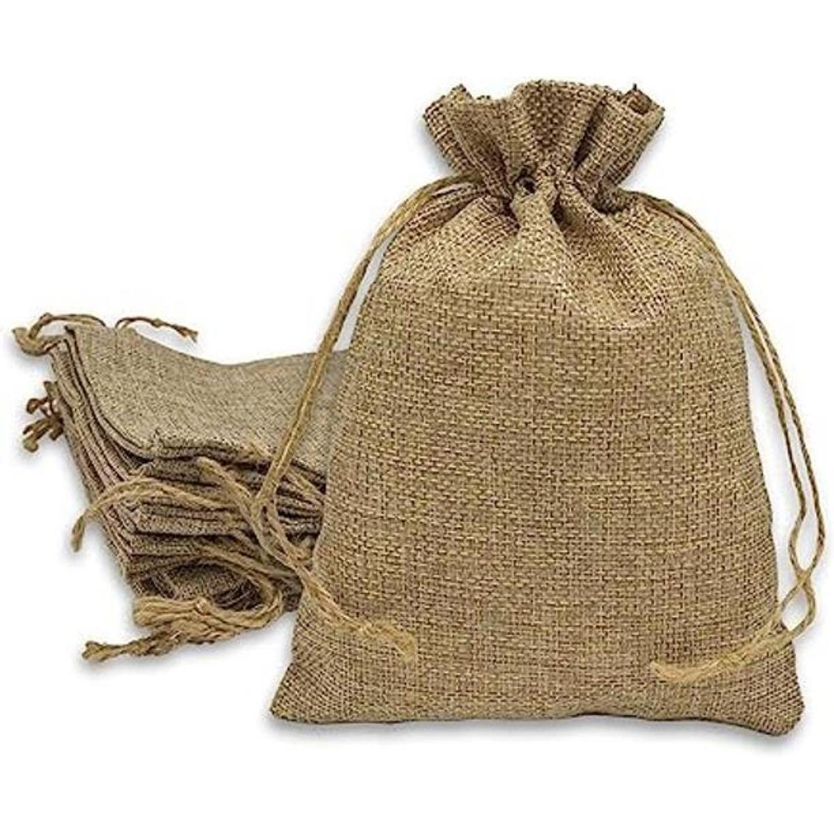 TheDisplayGuys Paquete de 12 bolsas de arpillera de lino
