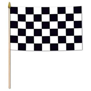 Beistle 50982 12Pack Checkered Rayón Banderas 4 por 6_1