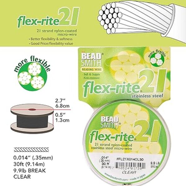 The Beadsmith FlexRite Alambre de 21 hebras con