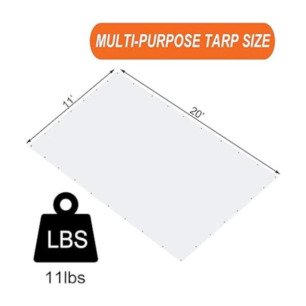 Thanaddo Lona resistente de 11 x 20 pies con 48 cuerdas