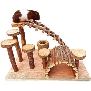 Tfwadmx Puente de hámster de madera animales pequeños_1