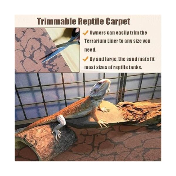 Tfwadmx Alfombra de arena para reptiles con forro de