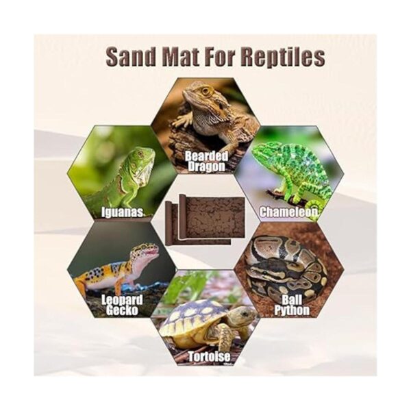 Tfwadmx Alfombra de arena para reptiles con forro de