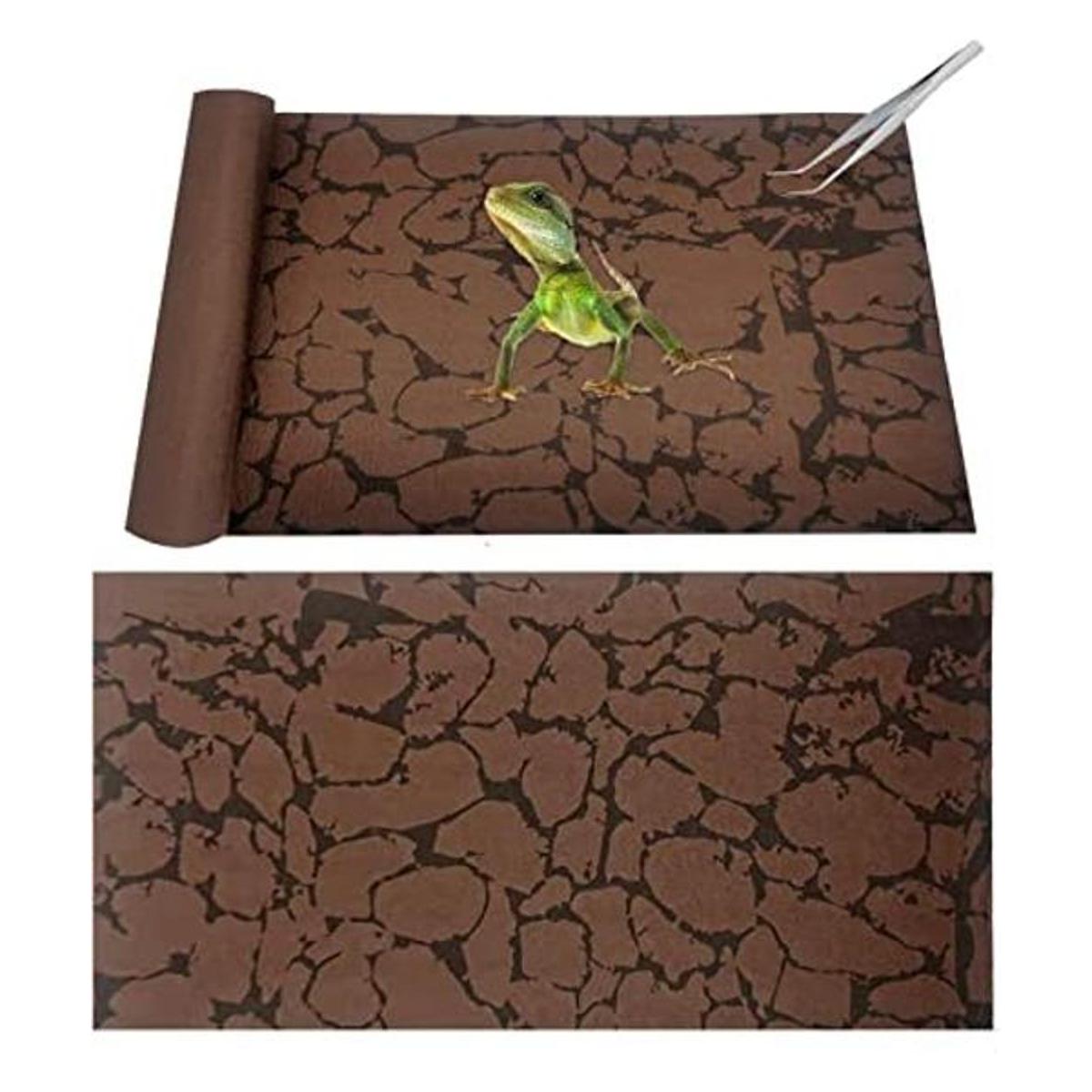 Tfwadmx Alfombra de arena para reptiles con forro de