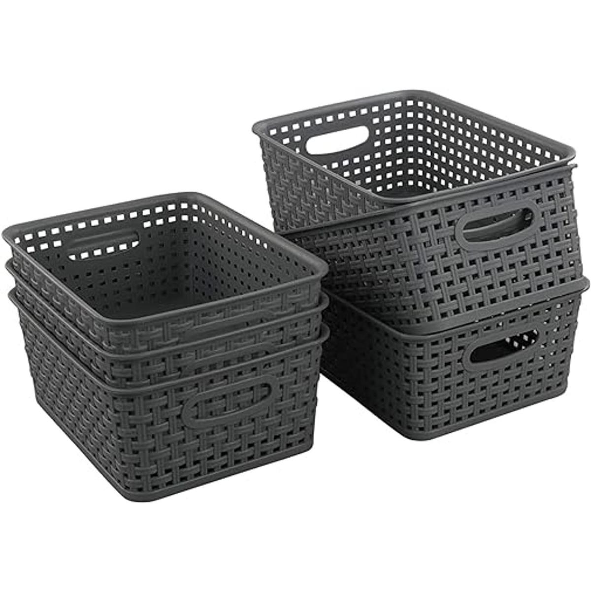 Teyyvn Cesta de almacenamiento de plástico 10.03 x 7.59 x