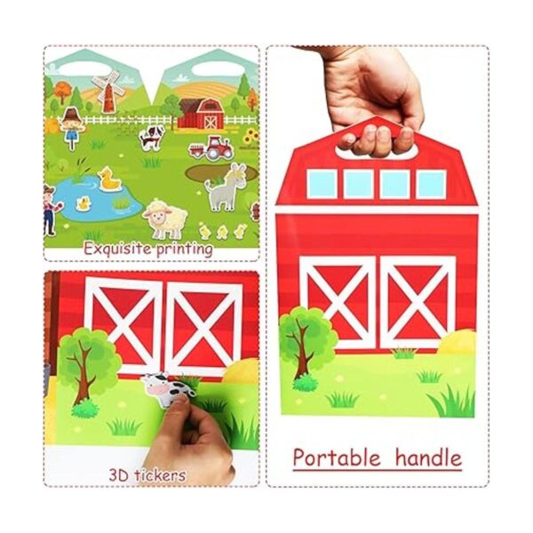 Juego de calcomanías hinchadas de animales de granja 3D_4
