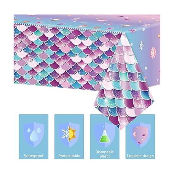 Mantel de 3 piezas de sirenas para fiestas temáticas bajo_3
