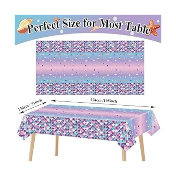 Mantel de 3 piezas de sirenas para fiestas temáticas bajo_2