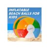 Paquete de 3 bolas de playa inflables de colores para