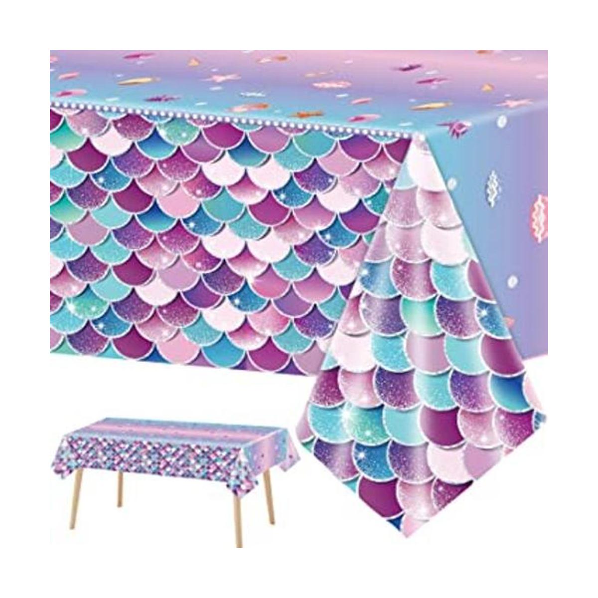 Mantel de 3 piezas de sirenas para fiestas temáticas bajo