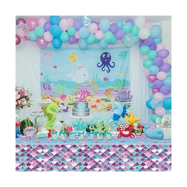 Mantel de 3 piezas de sirenas para fiestas temáticas bajo_6