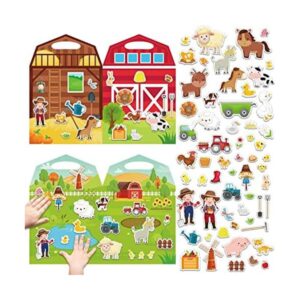 Juego de calcomanías hinchadas de animales de granja 3D_1