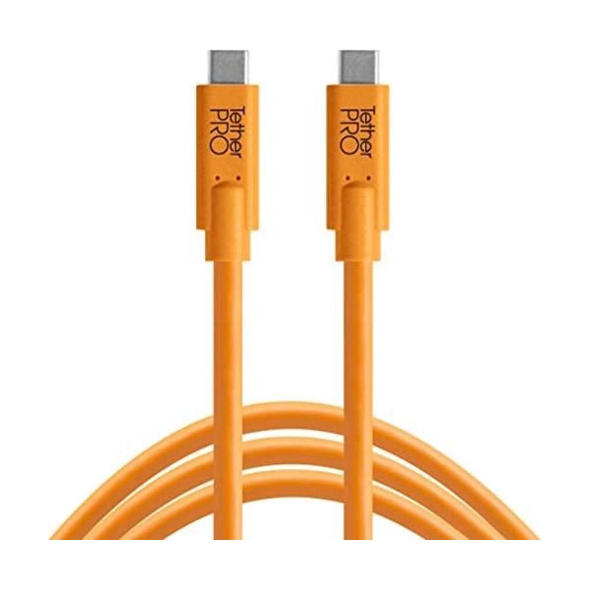 TetherPro USBC a USBC 15 pies 15.1 ft naranja de alta