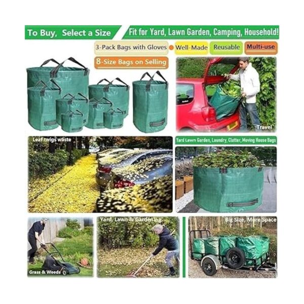 Paquete de 3 bolsas profesionales de jardín de césped de