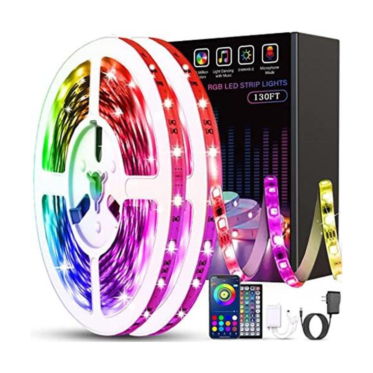 Luces LED de 130 pies para dormitorio sincronización de