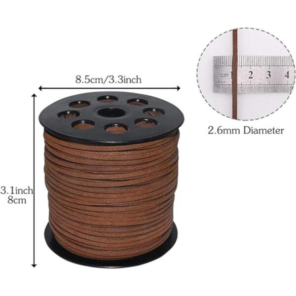 Tenn Well 2.6mm Suede Cord 100 Yards Flat Faux Leather