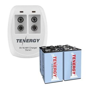 Tenergy TN141 2 Bay 9 V cargador inteligente con azul_1