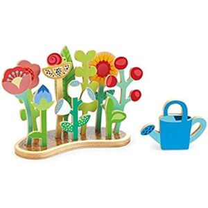 Juego de juego de madera con diseño de flores_1