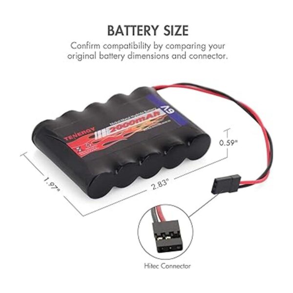 Tenergy Paquete de 2 baterías de receptor NiMH RX con_3