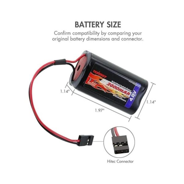Tenergy NiMH receptor RC batería con conectores Hitec 4.8V_3