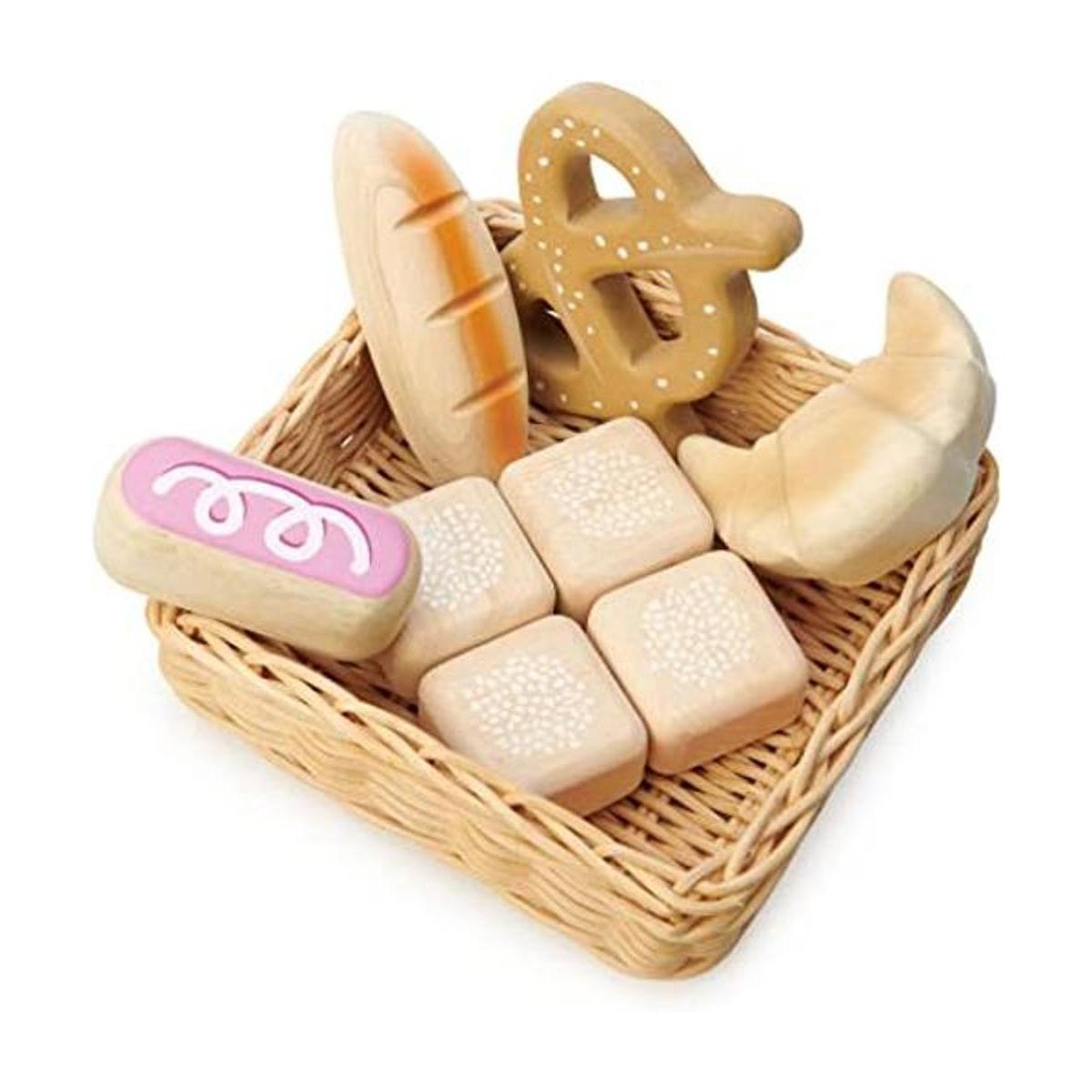 Tender Leaf Toys Cesta de pan Juego de comida de