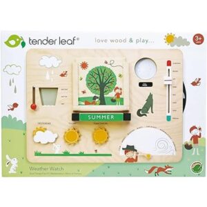 Tender Leaf Toys Reloj meteorológico tablero de madera_6
