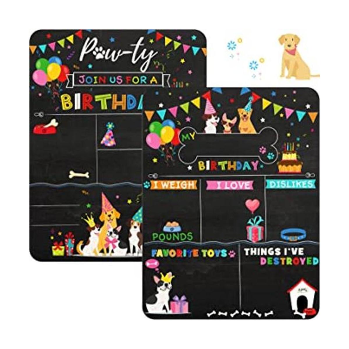 Cartel de pizarra de cumpleaños para mascotas letrero de