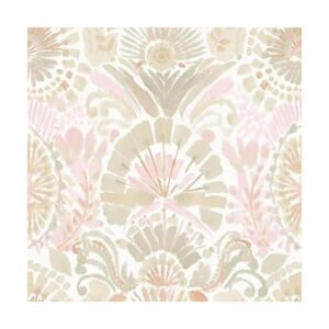 Tempaper Papel tapiz extraíble de damasco bohemio rosa_1