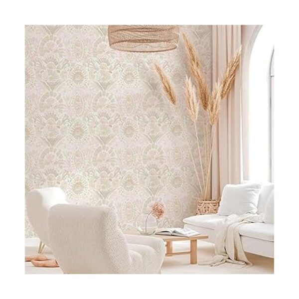 Tempaper Papel tapiz extraíble de damasco bohemio rosa_2