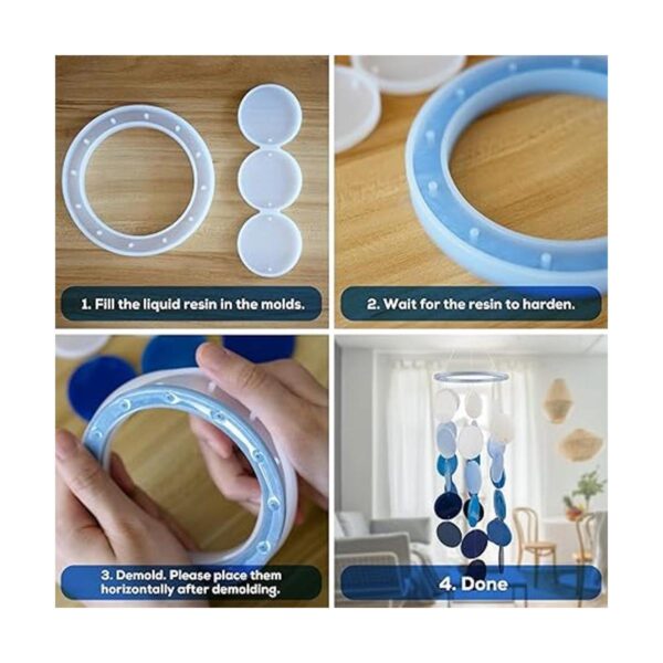 Temlum Moldes de resina de silicona para campanillas de