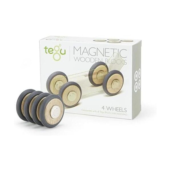 Tegu paquete de 4 ruedas de madera magnéticas._4