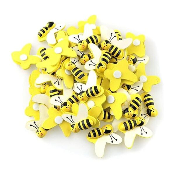 Tegg 30 piezas de abeja de madera 3D con parte trasera_5