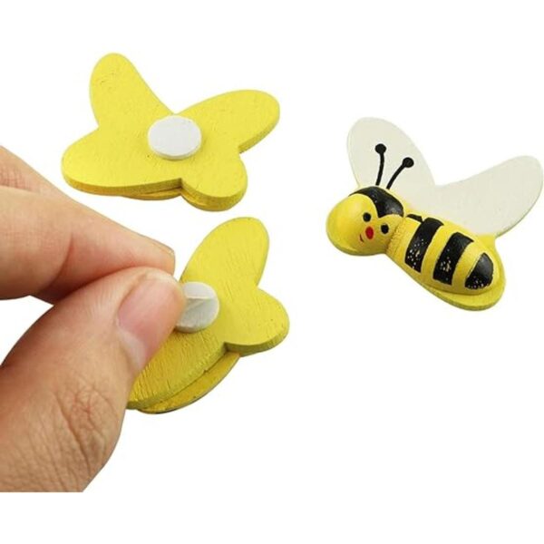 Tegg 30 piezas de abeja de madera 3D con parte trasera_2