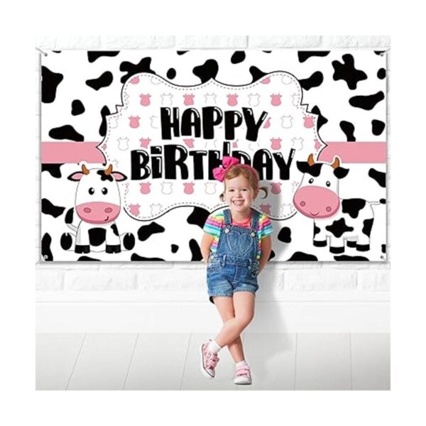 Suministros de fiesta de cumpleaños de vaca decoraciones