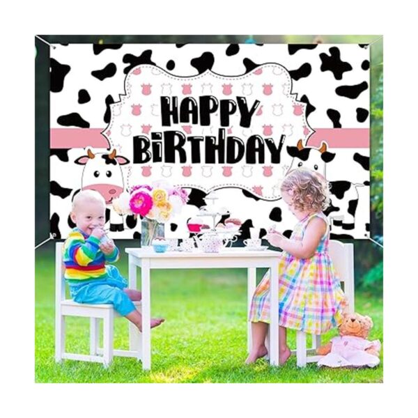 Suministros de fiesta de cumpleaños de vaca decoraciones